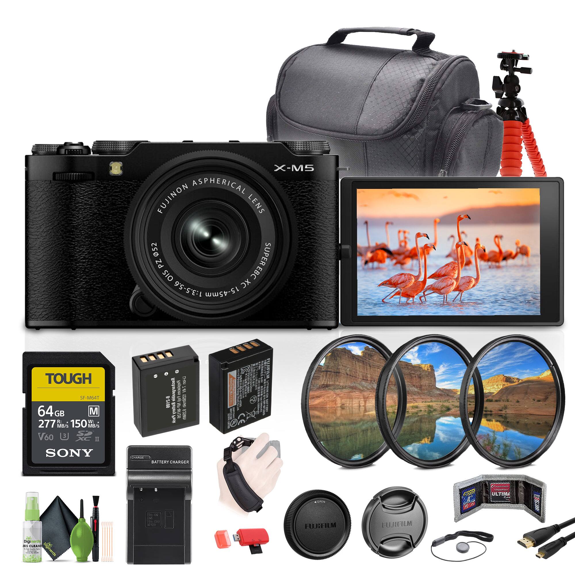 Fujifilm - X-M5 Mirrorless Camera + XC 15-45mm f/3.5-5.6 OIS PZ Lens Bundle - Black price history on PriceWatchPro