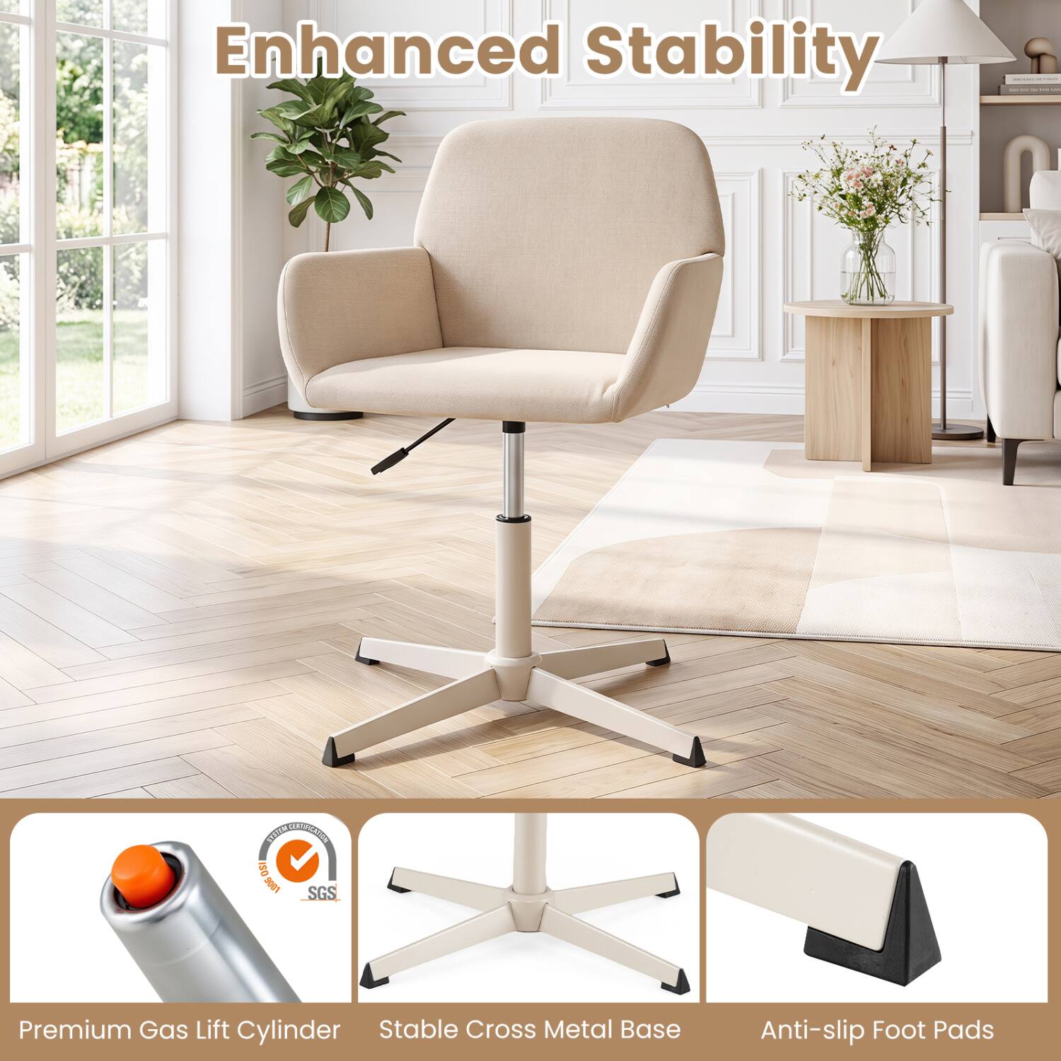Enhanced Stability

WORKS CONFICATIONS ISO 1006 SGS

Premium Gas Lift Cylinder
Stable Cross Metal Base
Anti-slip Foot Pads