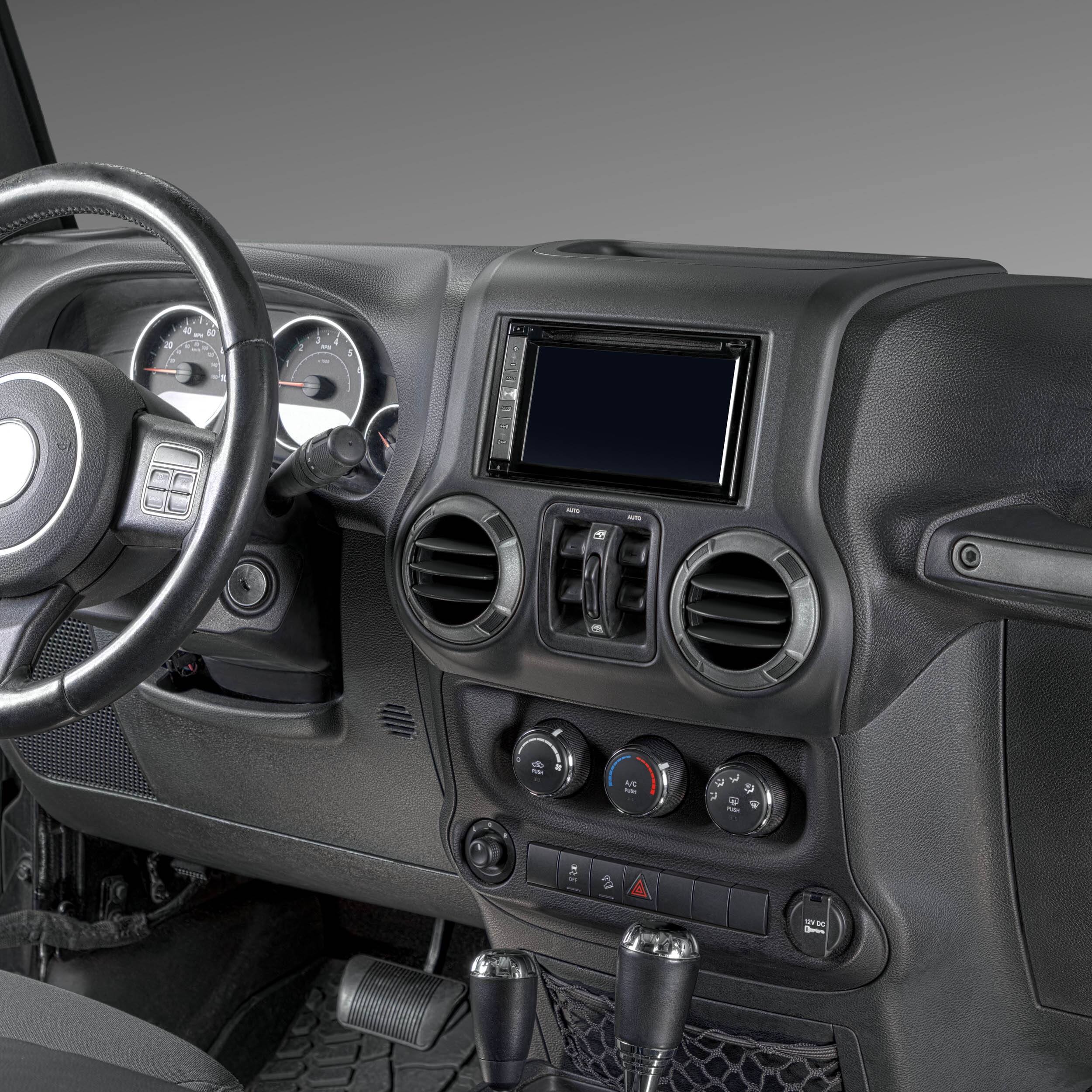 Alt View 17. Metra - Metra Full Dash Replacement Radio Installation Kit for 2011–2018 Jeep Wrangler JK Vehicles - Black.