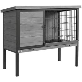 Pawhut - Rabbit Hutch Outdoor - Light Gray