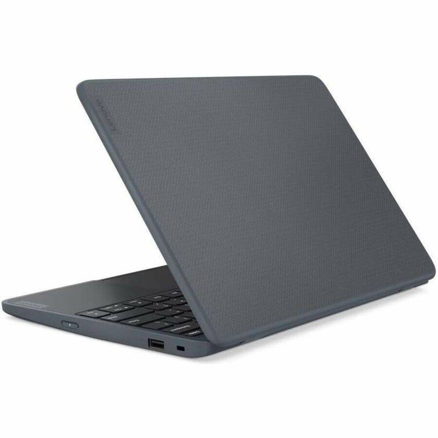 Alt View 3. Lenovo - Lenovo 100 82VK0005US 11.6" Notebook - HD - 60 Hz - Intel N-Series N100 - 4 GB - 128 GB SSD - English Keyboard - Slate - Gray.