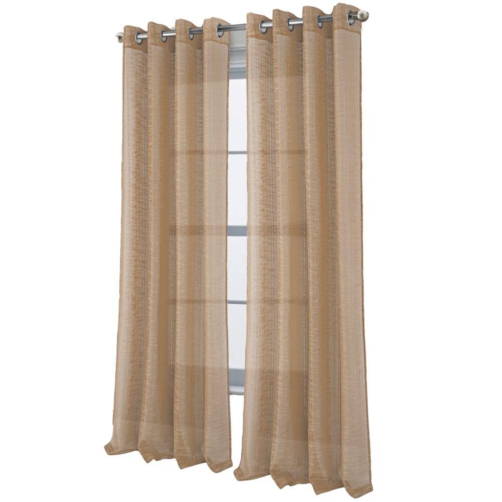 RT Designers Collection - Dexter Linen Texture Grommet Light Filtering Window Curtain Panel 54" x 90" - Taupe