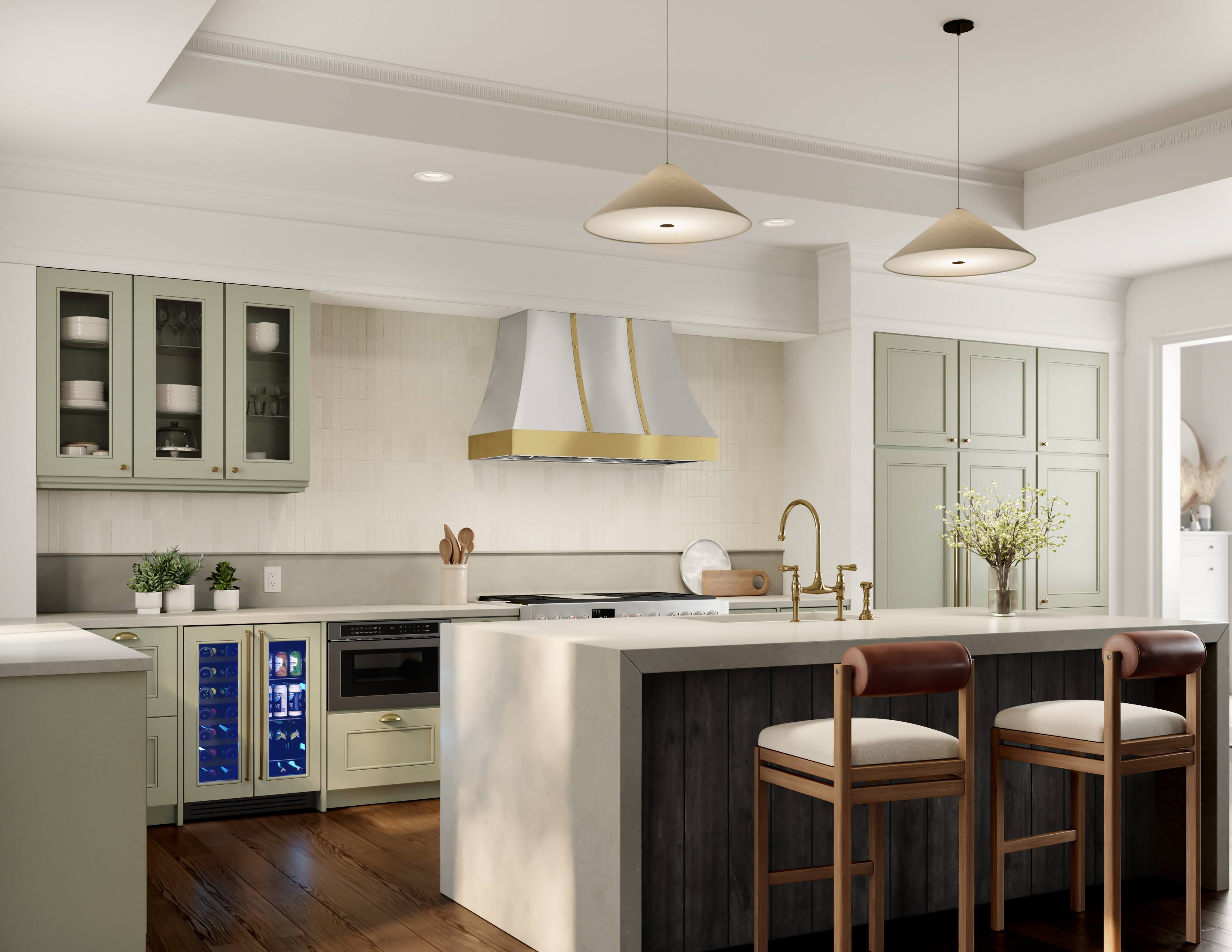Alt View 13. Zephyr - Banding Kit Trim for Zephyr Alto CHAL48ASX Range Hood - Polished Gold.