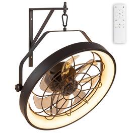 Boyel Living - 20” Wall Mounted Fan with 3CCT Dimmable LED Light and Timer-Black