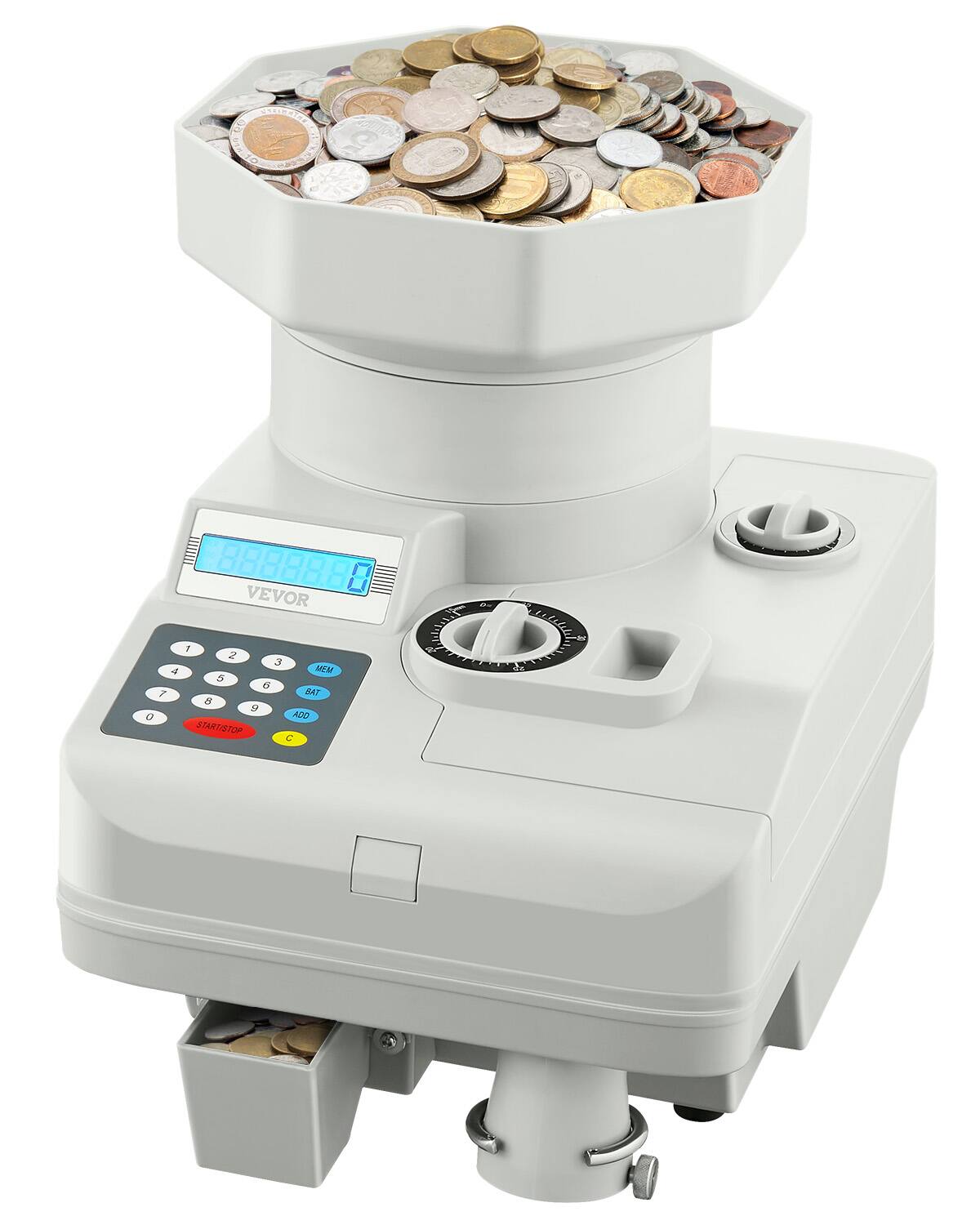 Coin Counter, Professional Coin Sorter with LED Display Holds up to 11000 Coins, Automatic Coin Sorter