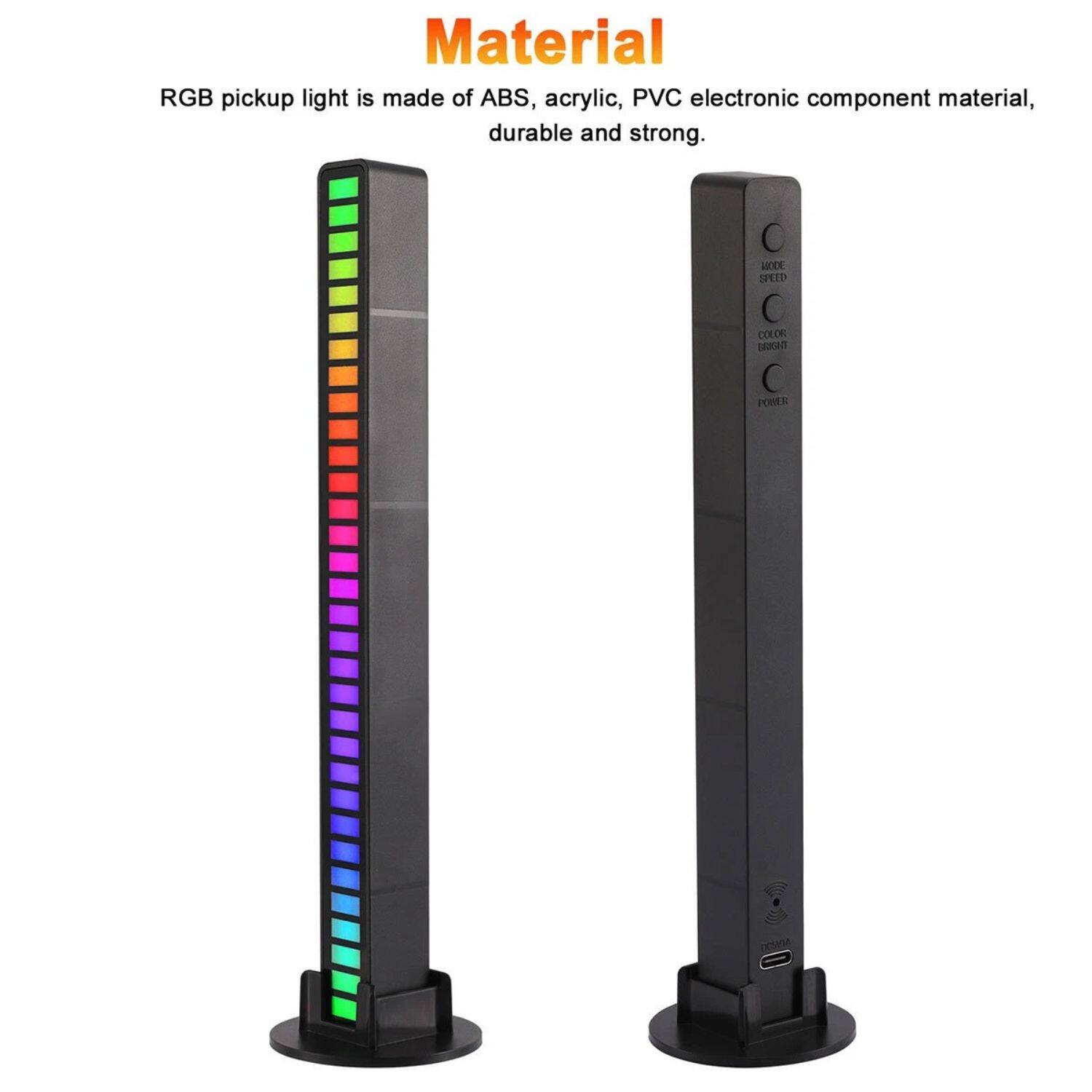 The RGB pickup light is made of ABS, acrylic, PVC electronic component material, durable and strong.