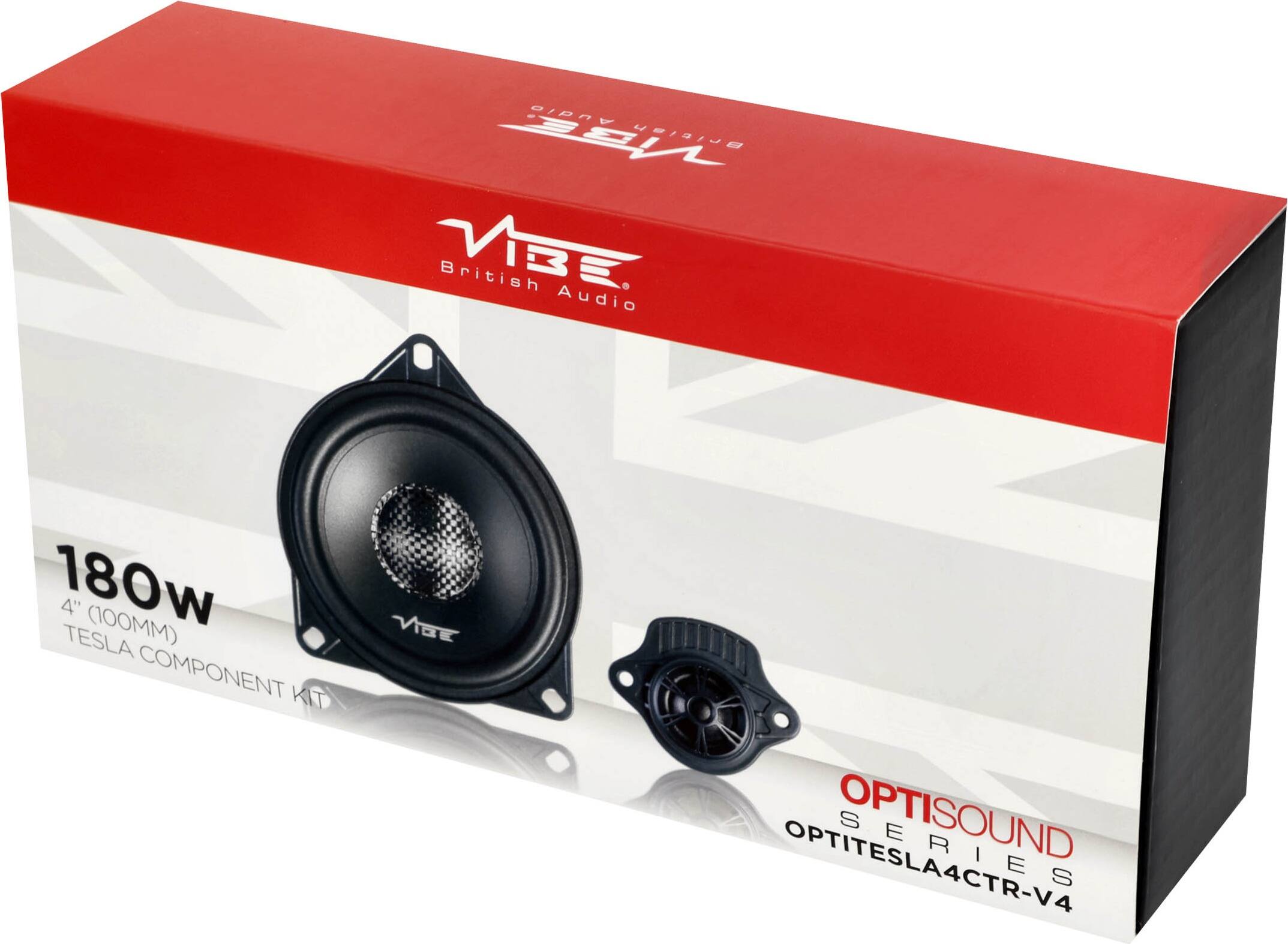 VIBE British Audio  
180W 4" (100MM) TESLA COMPONENT KIT  
OPTISOUND SERIES  
OPTITESLA4CTR-V4