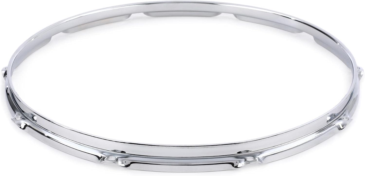 Gibraltar Hardware - 18" 10 Lug Triple Flange Drum Hoop, 3mm Heavy Duty Chrome Steel Rim for Snares & Toms,Die Cast Feel w/ Classic Open Tone