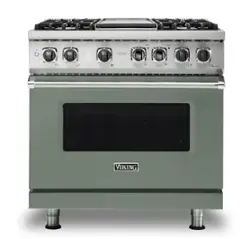 Viking - 36-Inch Dual Fuel Freestanding Range - Eucalyptus - Front_Zoom
