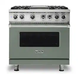 Viking - 36-Inch Dual Fuel Freestanding Range - Eucalyptus