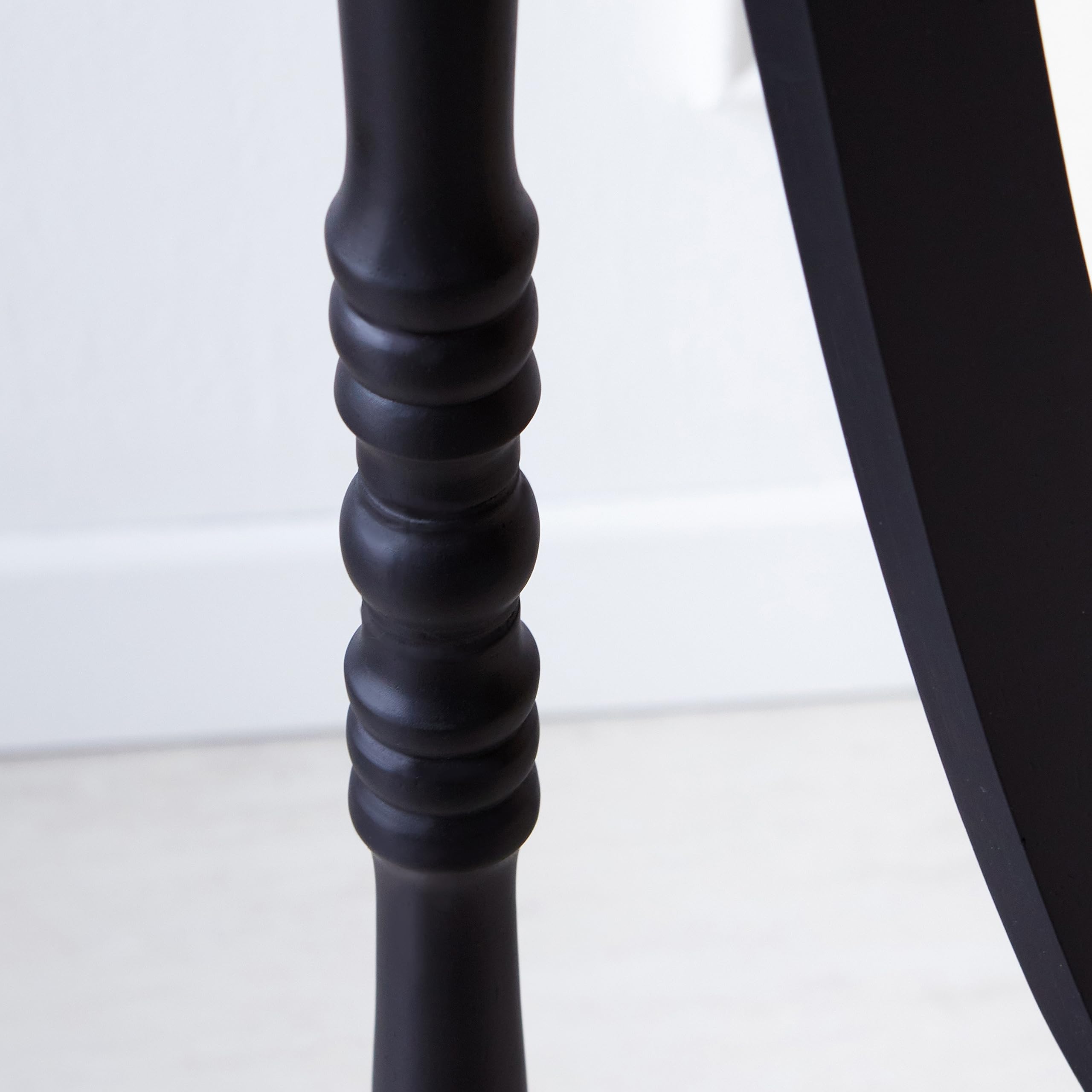 Alt View 4. Hanke - Ashely Wooden Antique Floor Free Standing Mirror traditional Style Oval Dressing Cheval Mirror Bedroom - Black.