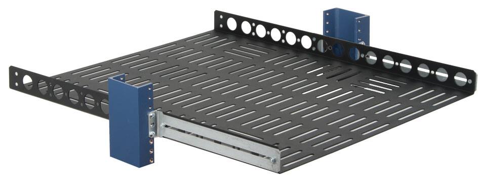 Alt View 10. RackSolutions - RackSolutions 1U Light Duty Fixed Shelf 24in Depth for 23in EIA Racks - Black.