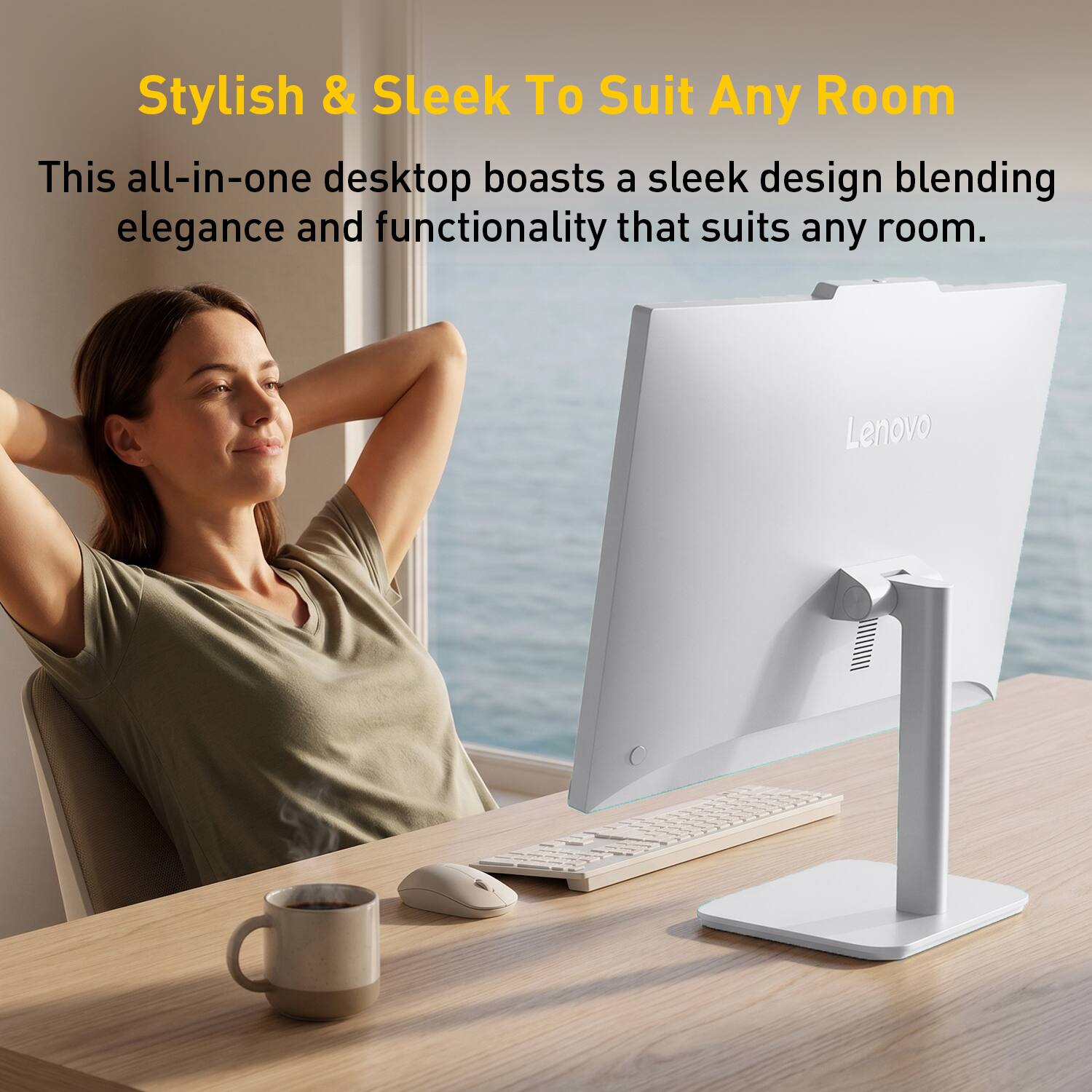 Stylish & Sleek To Suit Any Room

This all-in-one desktop boasts a sleek design blending elegance and functionality that suits any room.
