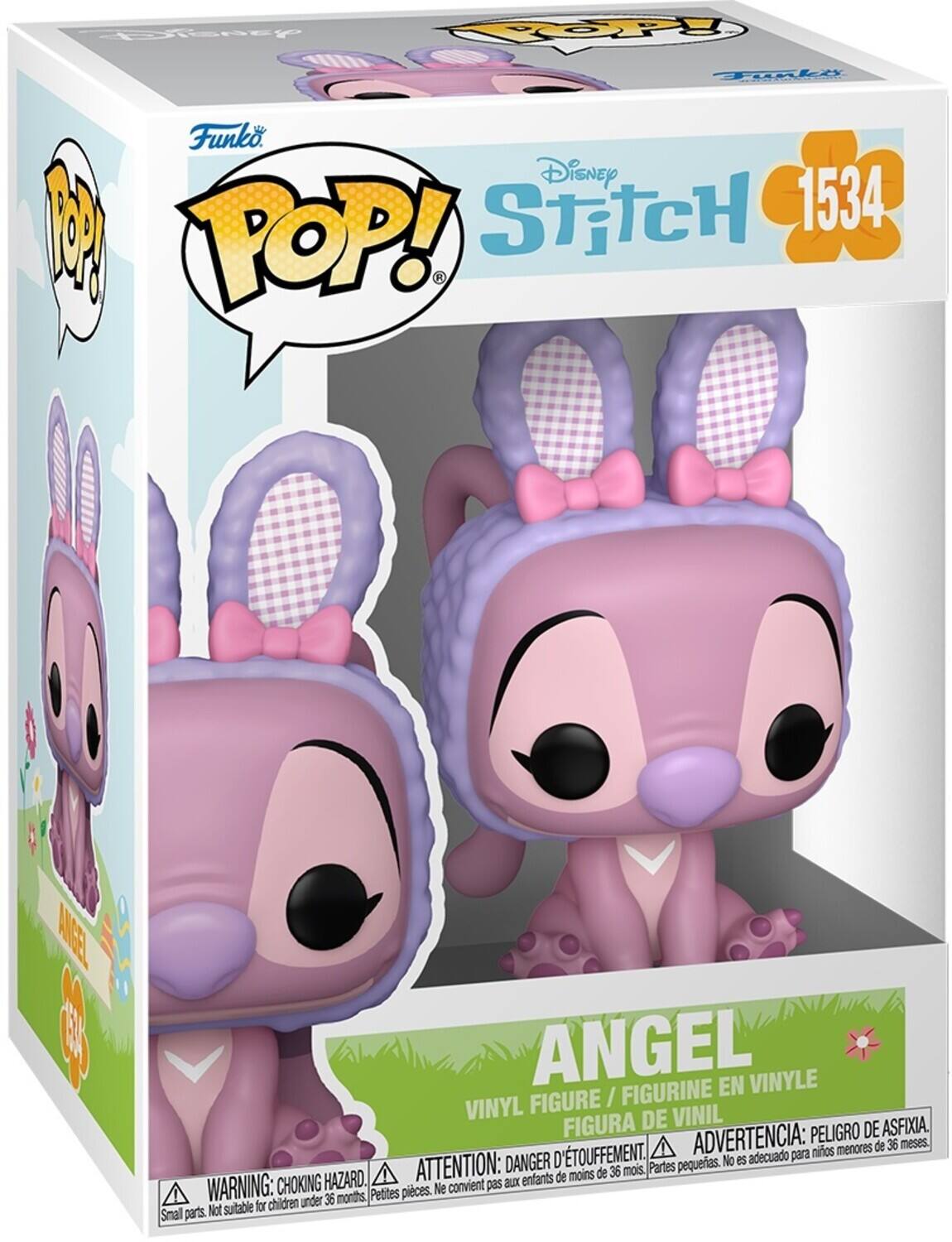 Funko Disney Stitch 1534 POP! ANGEL EN VINYLE FIGURE / FIGURINE VINYL DE VINIL FIGURA ADVERTENCIA: PELIGRO DE ASFIXIA. menores de 36 meses. D'TOUFFEMENT. adecuado para nios DANGER pequeas. No es HAZARD. ATTENTION: CHOKING Petites pieces. Ne convient pas aux enfants de moins de 36 mois. Parts pequeñas. Not suitable for children under 36 months, Smal parts.