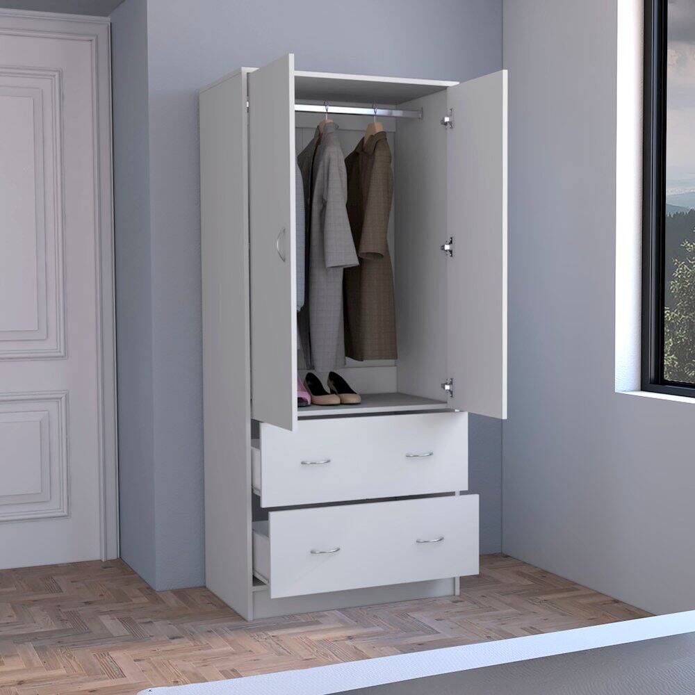 Alt View 4. TuHome - Taly Armoire White MDF - White.