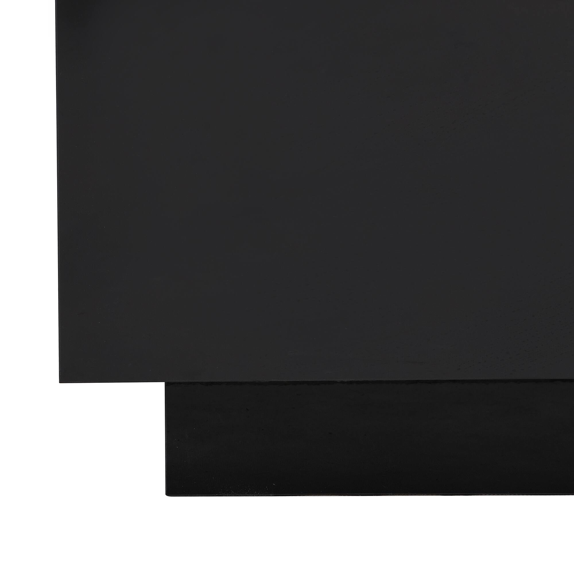 Alt View 9. Tiramisubest - Square High Glossy Coffee Table with 16-color LED Strip Lights,Modern Center Table with Frosted Tempered Glass Top,Black - Black.