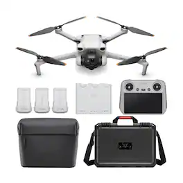 Mini 3 Camera Drone with DJI RC Remote Controller (Fly More Combo) with Waterproof Hard Case bundle