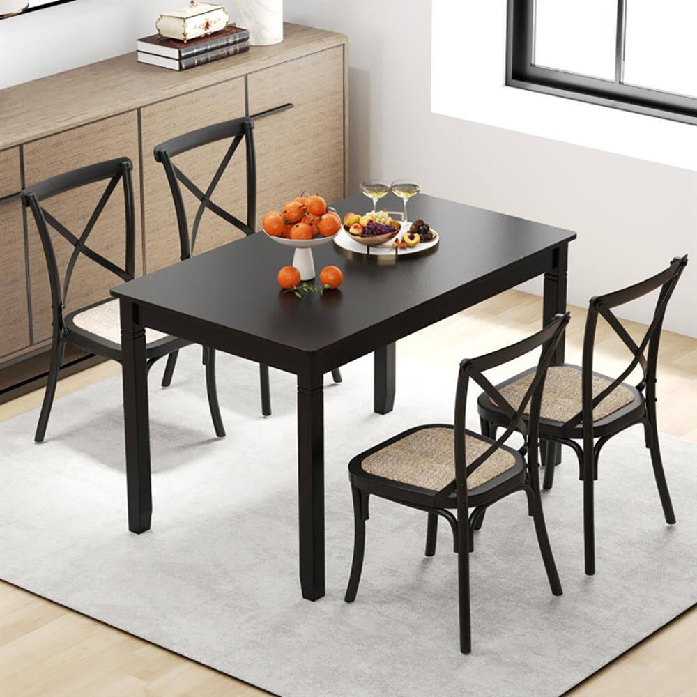 Alt View 4. Resenkos - End Table,Dining Table, Living Room Table,48-In Wooden Dining Table for 4 People Rectangular Kitchen Table - Black.