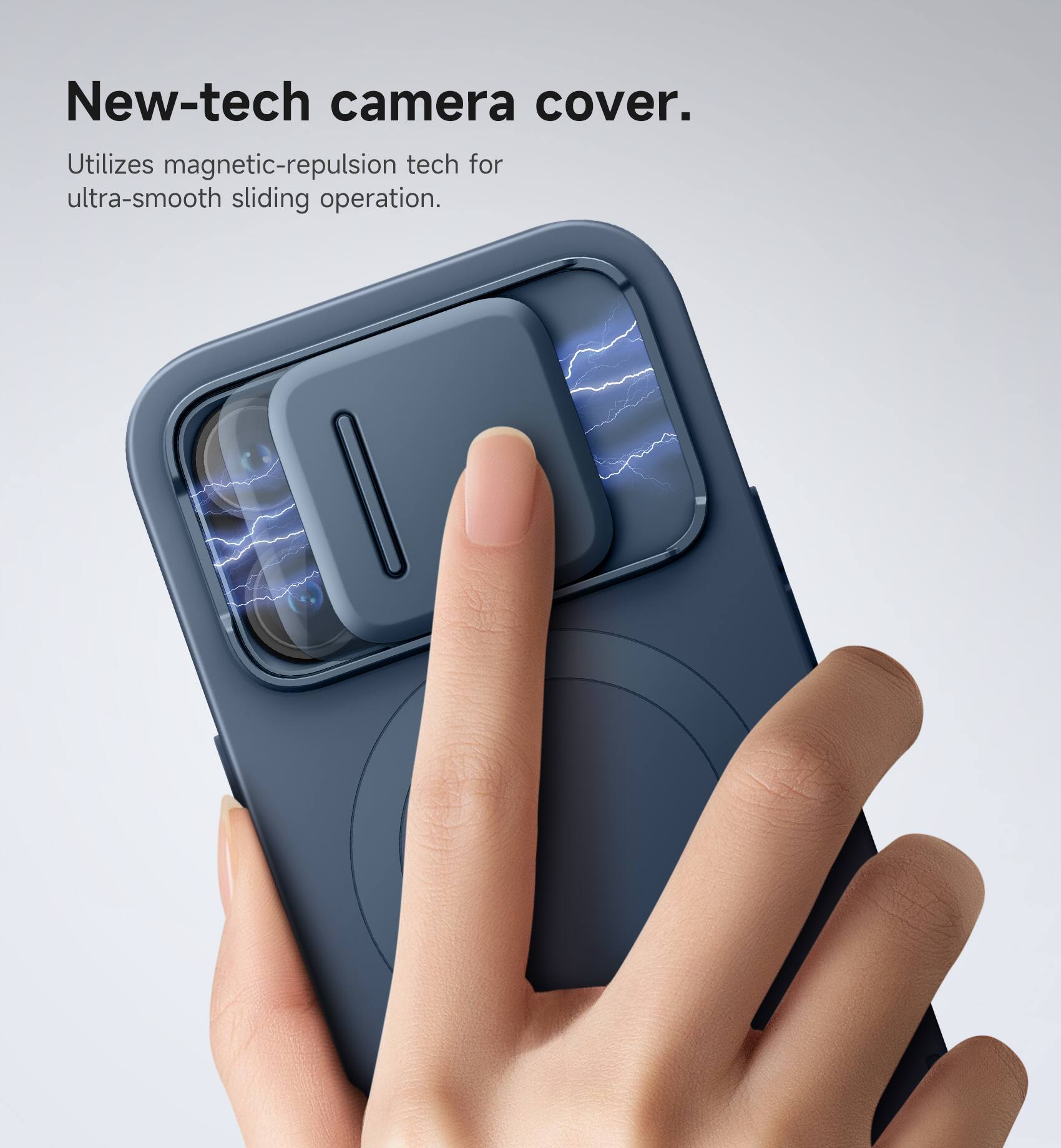 New-tech camera cover.  
Utilizes magnetic-repulsion tech for ultra-smooth sliding operation.