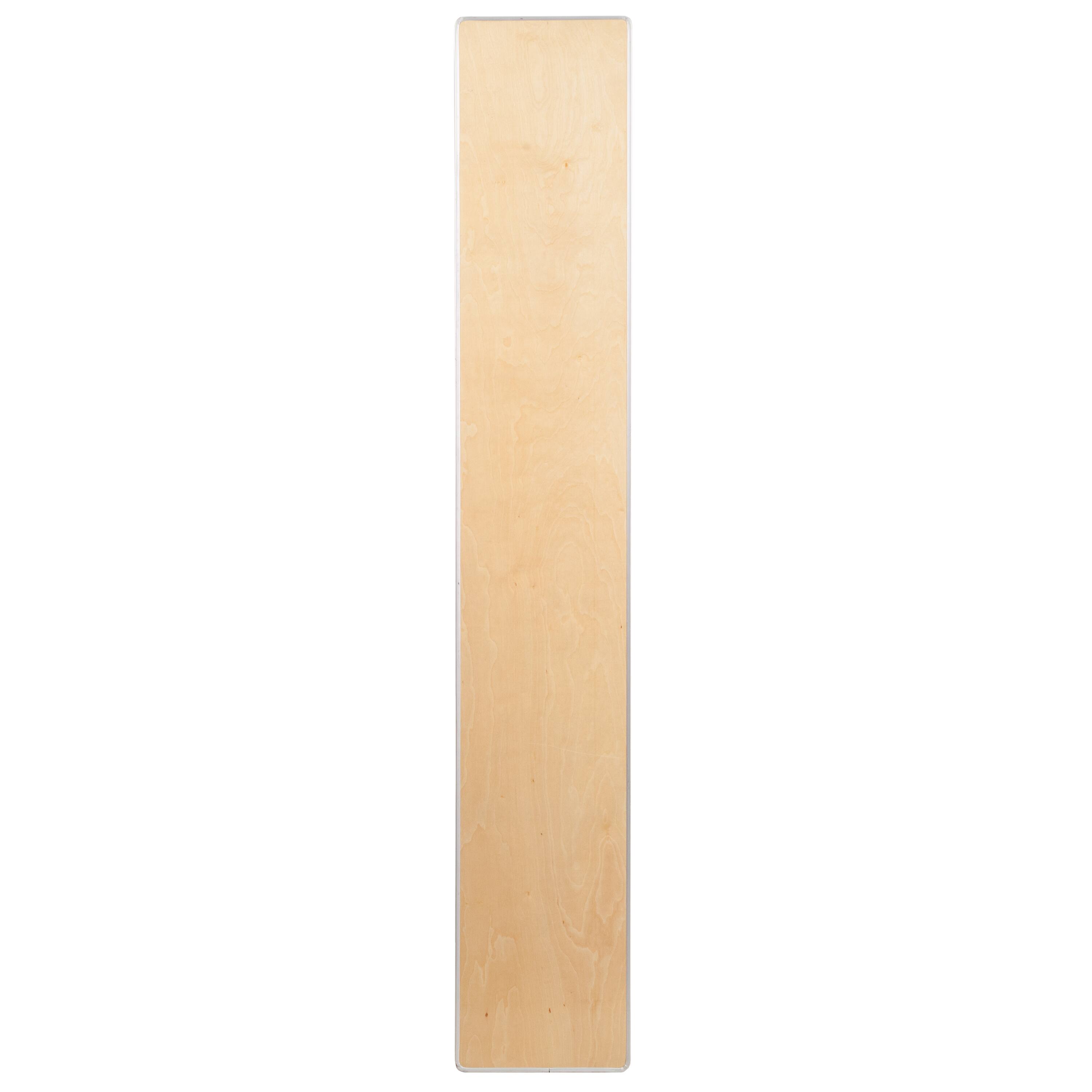 Alt View 5. Emma + Oliver - 72'' x 12'' x 12'' Birchwood Bar Top Riser with Silver Legs - Natural.