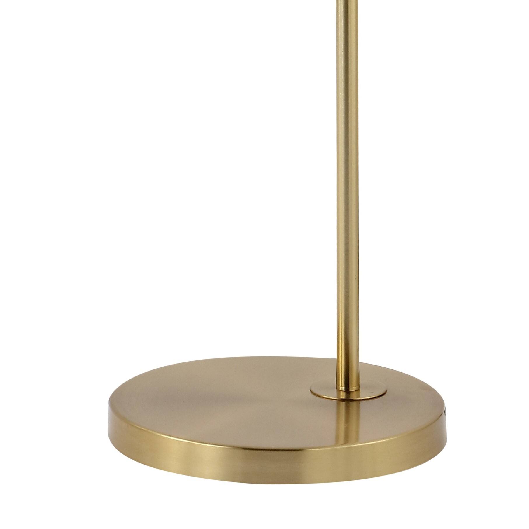 Alt View 3. Jonathan Y - Nora 71" Coastal Vintage Iron LED Floor Lamp, Brass Gold/White - Brass Gold.