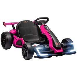 Aosom - 24V 7.5 MPH Electric Go Kart with Adjustable Seat, Drifting Car Battery Powered Ride on Toy Outdoor with Slow Start