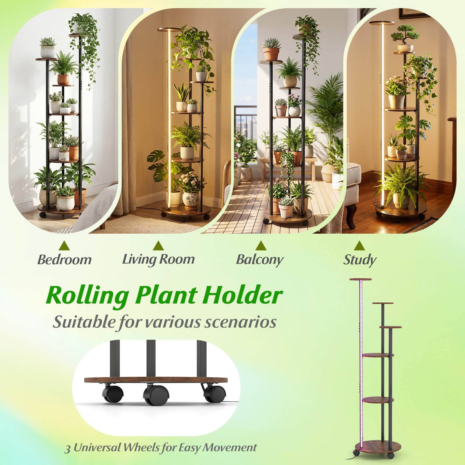 Bedroom Living Room Balcony Rolling Plant Holder Suitable for various scenarios Study 3 Universal Wheels for Easy Movement