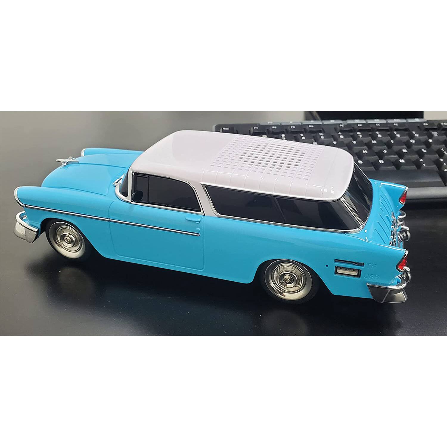 Back. AudioBox - TRK-5500BT Retro Ride 10-Watt Continuous Output 1955 Replica Car Bluetooth Speaker - Blue.