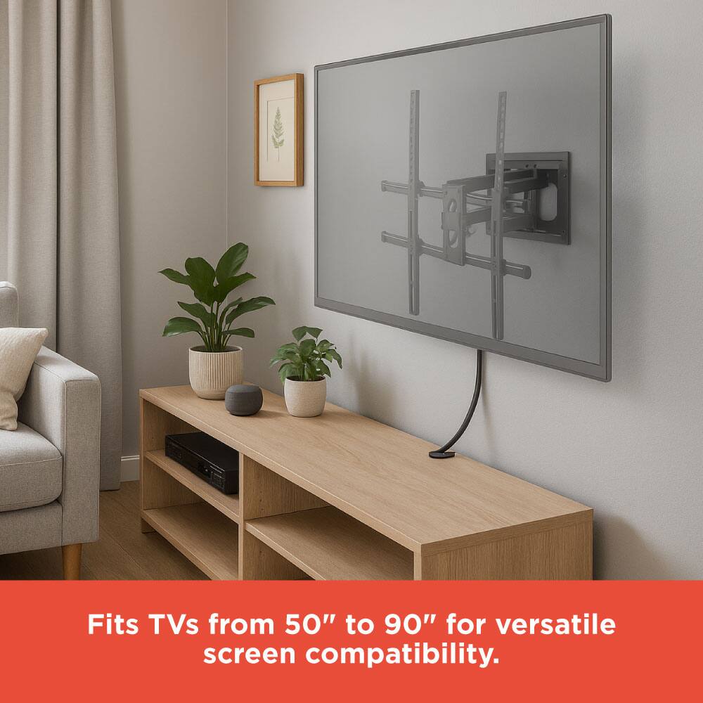 Fits TVs from 50" to 90" for versatile screen compatibility.