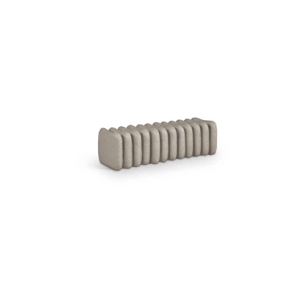 Meridian Furniture - Atticus Taupe Vegan Leather Bench - Brown