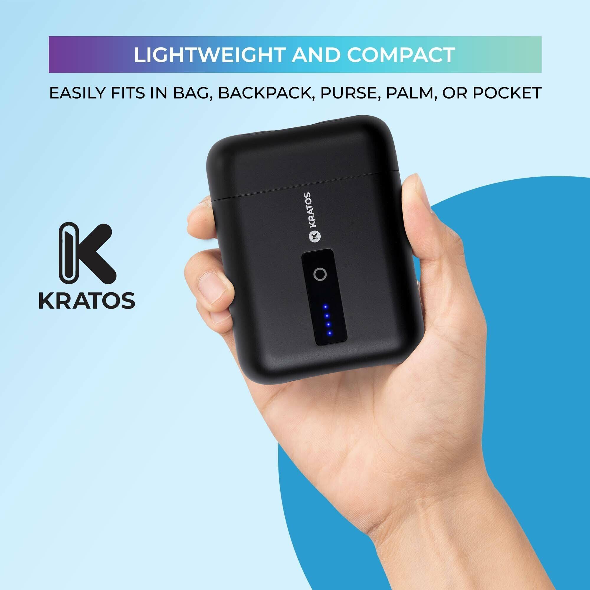 LIGHTWEIGHT AND COMPACT  
EASILY FITS IN BAG, BACKPACK, PURSE, PALM, OR POCKET  

KRATOS