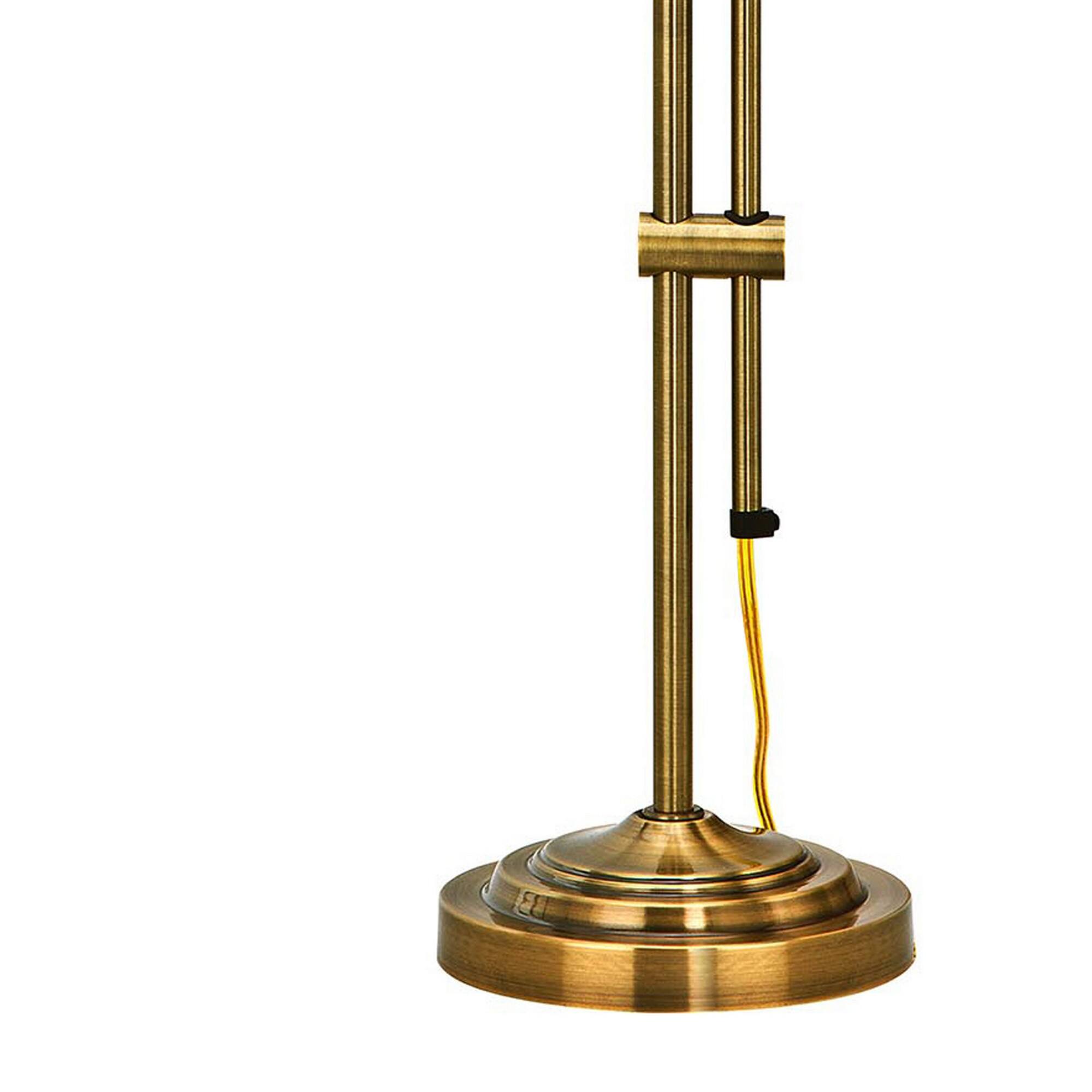 Back. Manhattan Lane - Metal Rectangular Desk Lamp with Adjustable Pole - Gold.