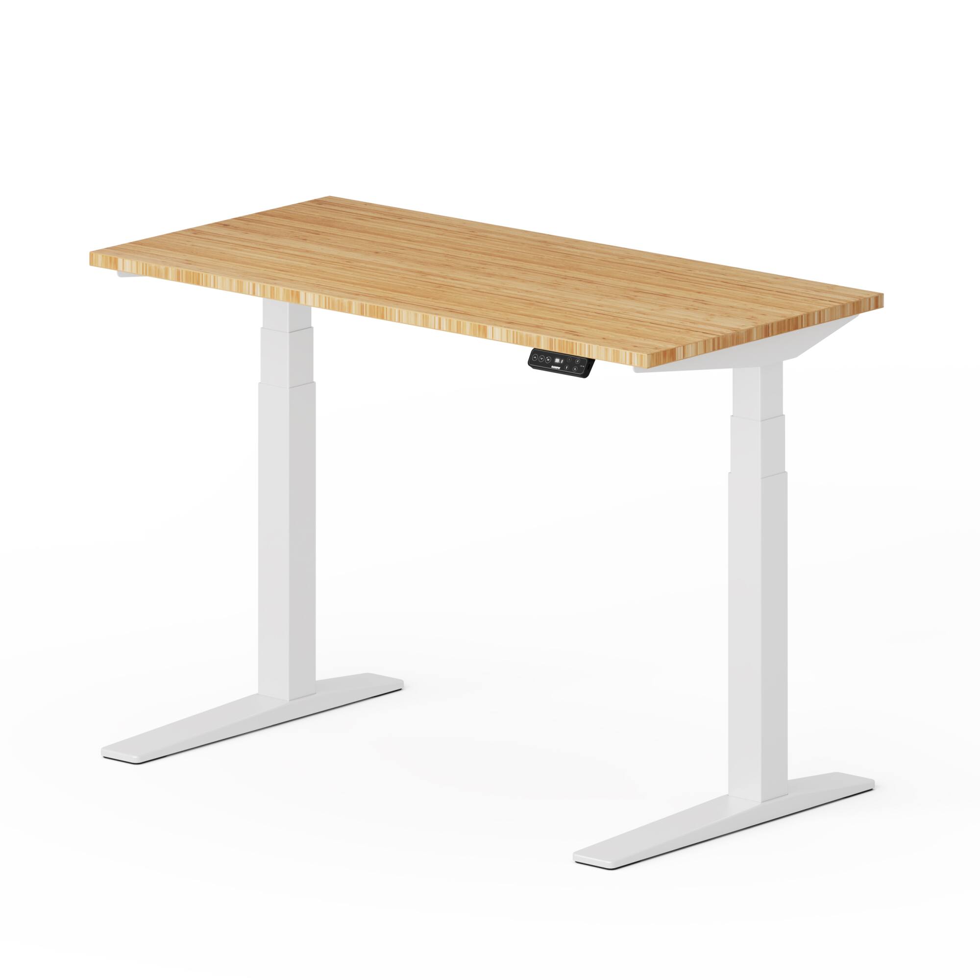 Angle. FlexiSpot - FlexiSpot E7Pro 48''W Electric Adjustable Standing Desk, Bamboo/White - Bamboo.