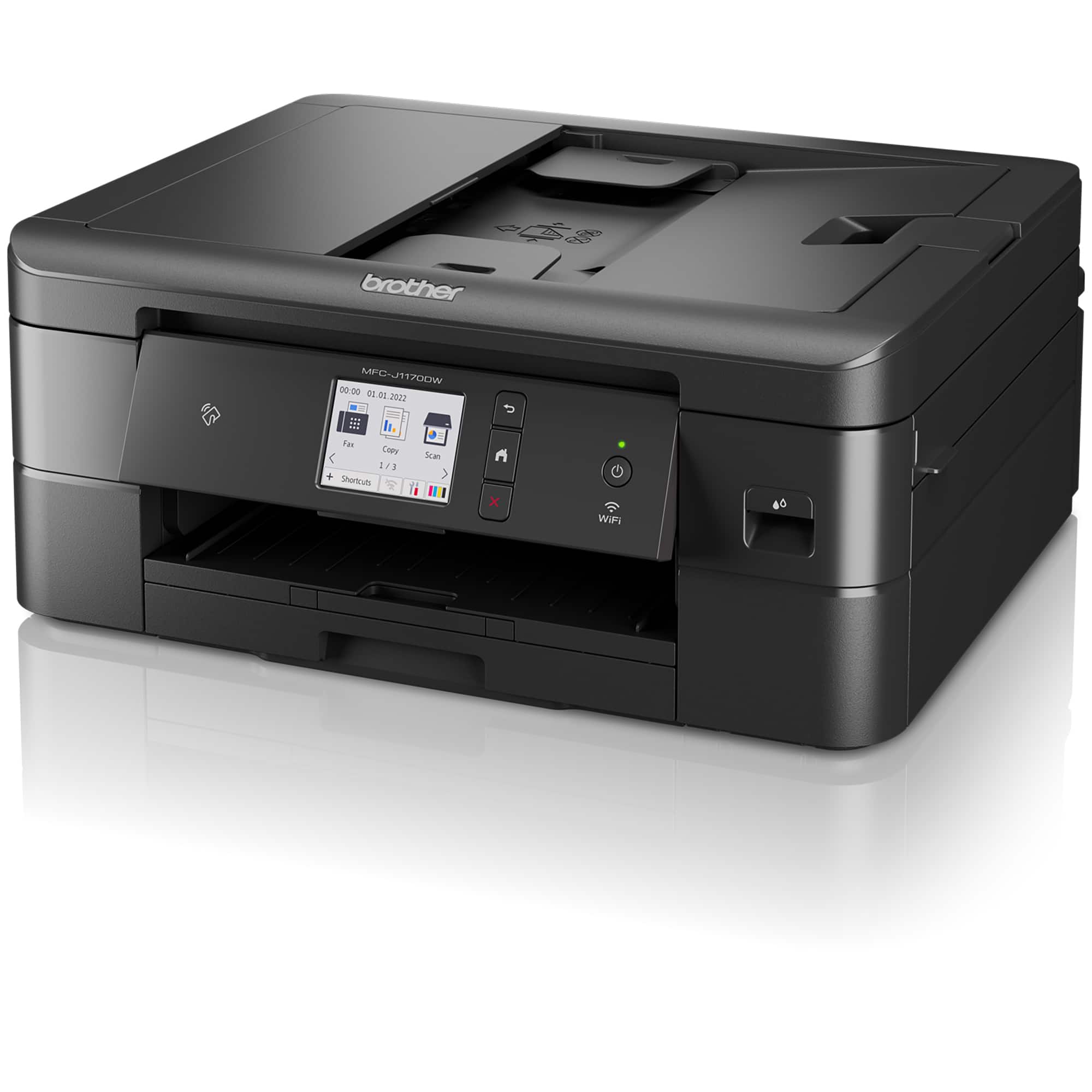 I have a Brother MPC-J117DDW 1700W printer, which was purchased on January 2, 2023. The printer is currently not in use, as it is turned off.