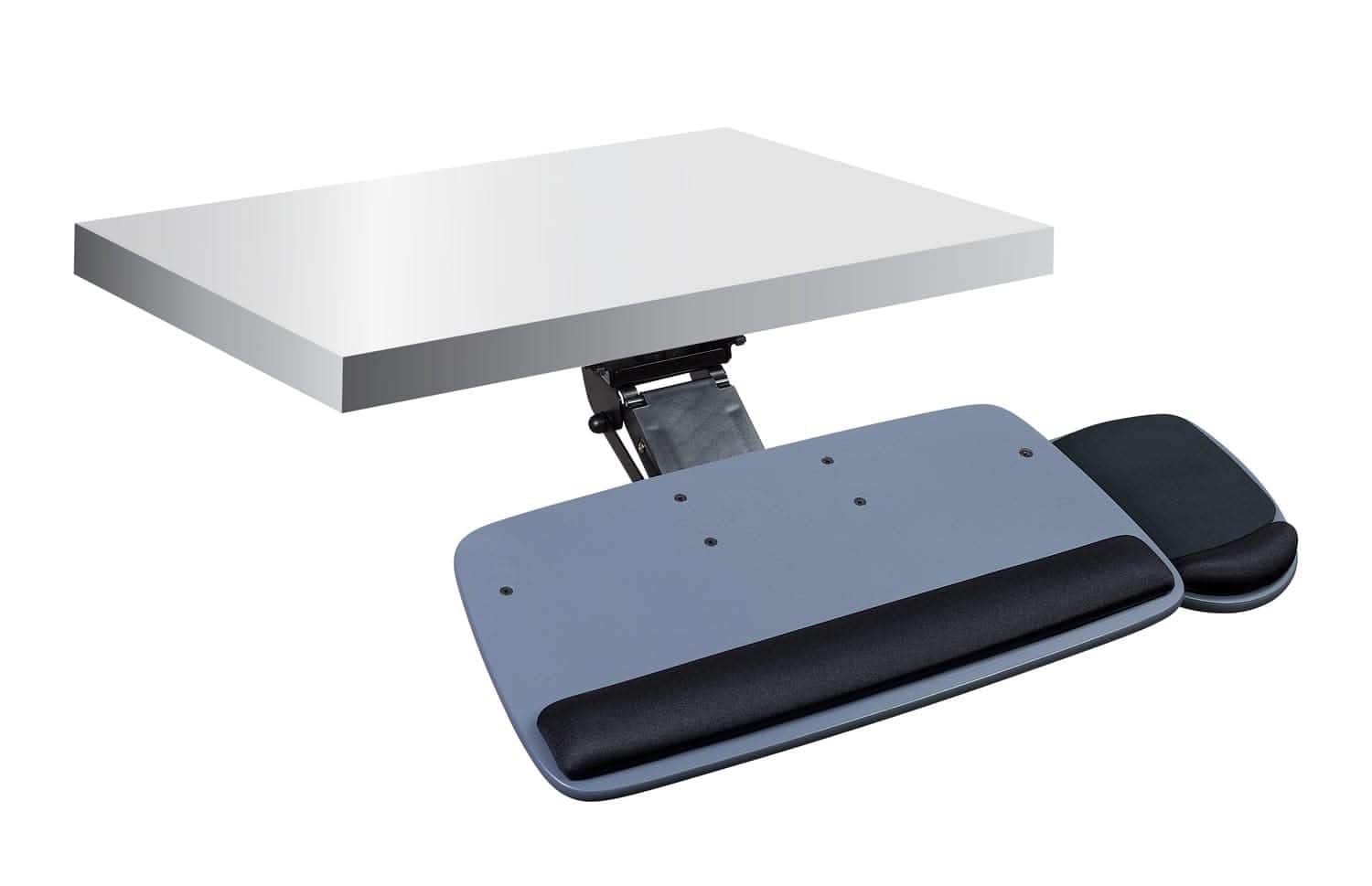 Mount-It! - Under Desk Keyboard Platform with Wrist Rest Pad, Adjustable Tray for Ergonomic Typing, Grey - Gray