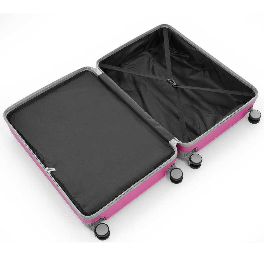 Alt View 4. BreeBe - 3-Piece Luggage Set, Lightweight ABS Suitcases with Spinner Wheels and TSA Lock, Carry-On & Checked 20/24/28 Inch - Pink.