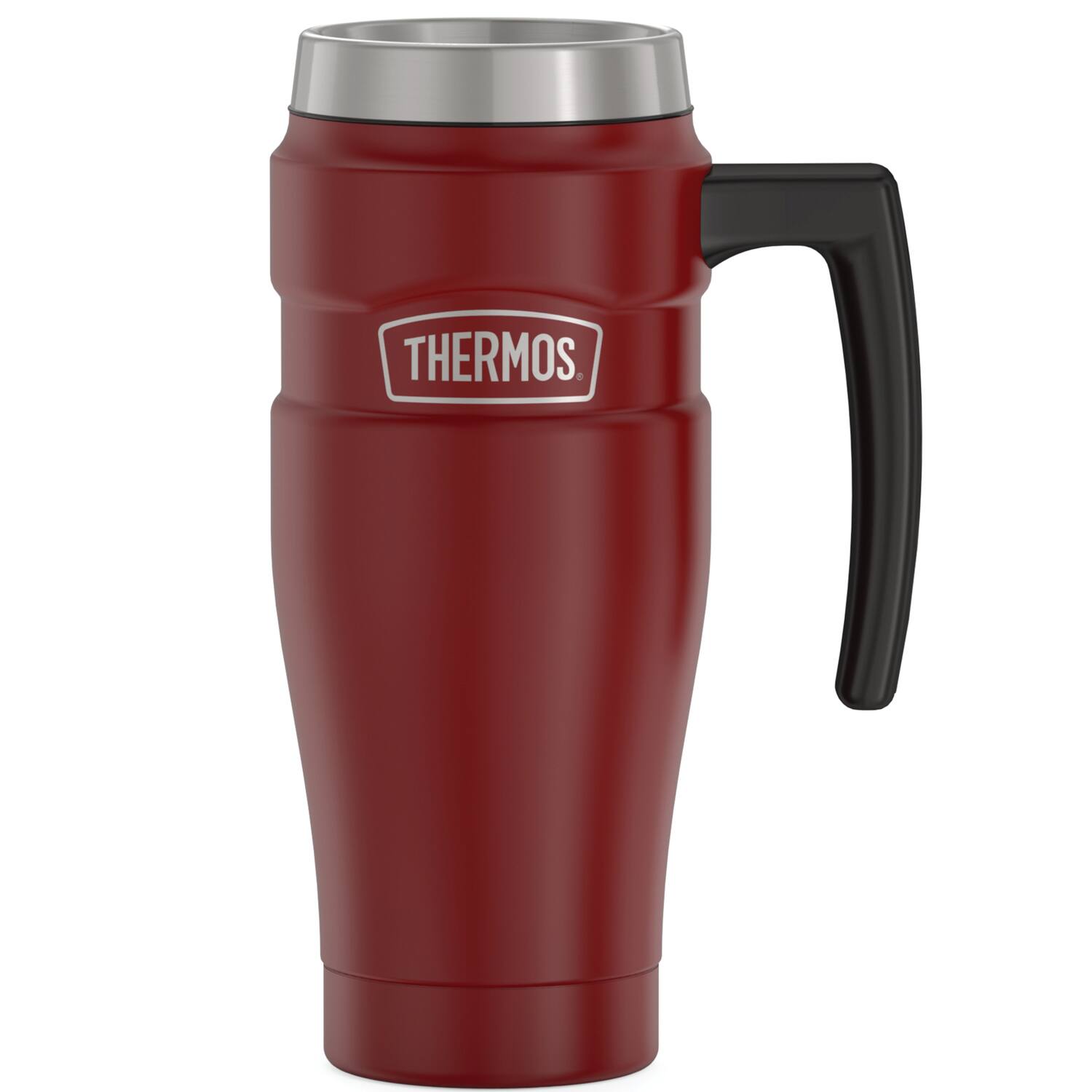 Alt View 1. Thermos - 16-Ounce Stainless King Vacuum-Insulated Stainless Steel Travel Mug - Matte Red.
