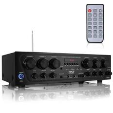 Mode o N HH A O VOL- VOL- 0 RPT u/so 1 2 3 4 5 6 7 8 9 CHANNEL A CHANNEL B CHANNEL C CHANNEL D CHANNEL E CHANNEL F COMPACT AUDIO SOURCE AMPLIFIER 8 UK CHANNEL CHANNEL POWER ECHO MIC2 VOL MIC1 VOL - - V - AUSIN 50 USA PYLE PyleUSA.com HEADPHONE TALK-OVER -BL I BASS I MUSIC PAEUHI MIC1 SIIM 750W ON OFF MOS -C A -. - ERY-DAE