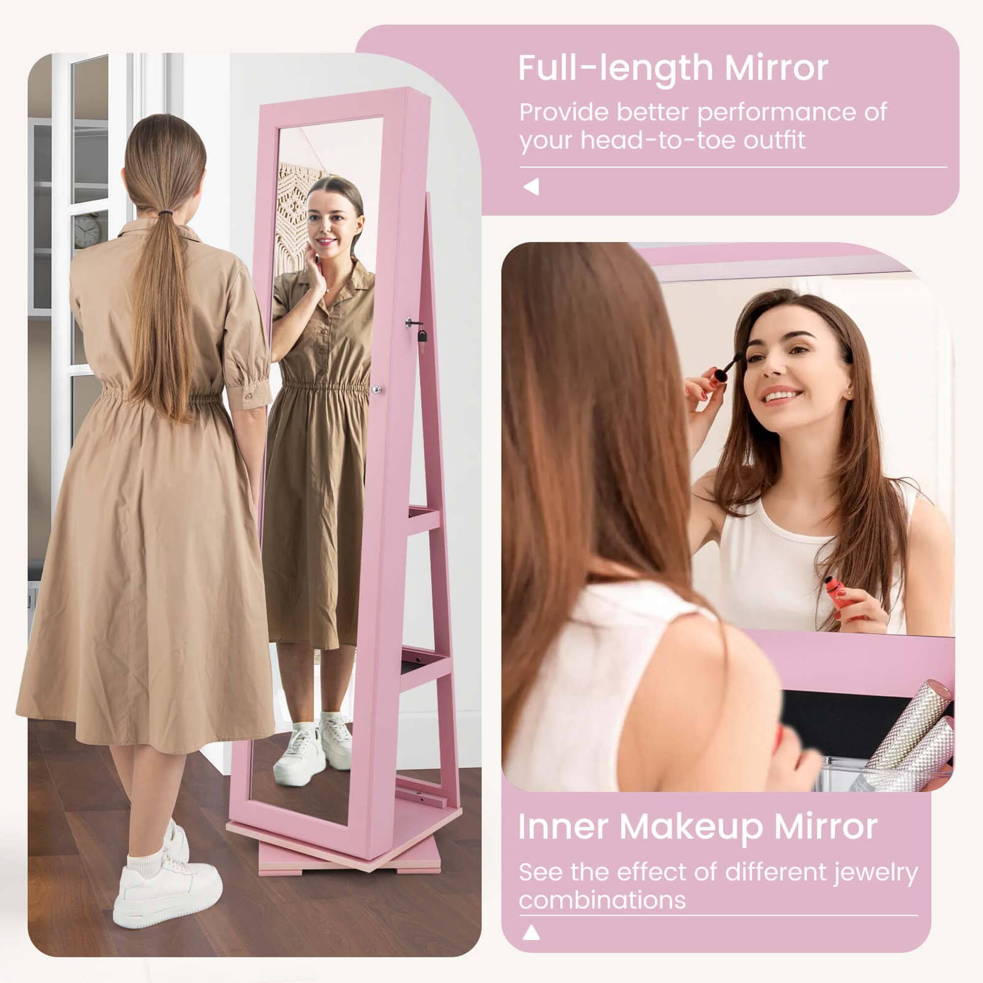 Full-length Mirror  
Provide better performance of your head-to-toe outfit  

Inner Makeup Mirror  
See the effect of different jewelry combinations
