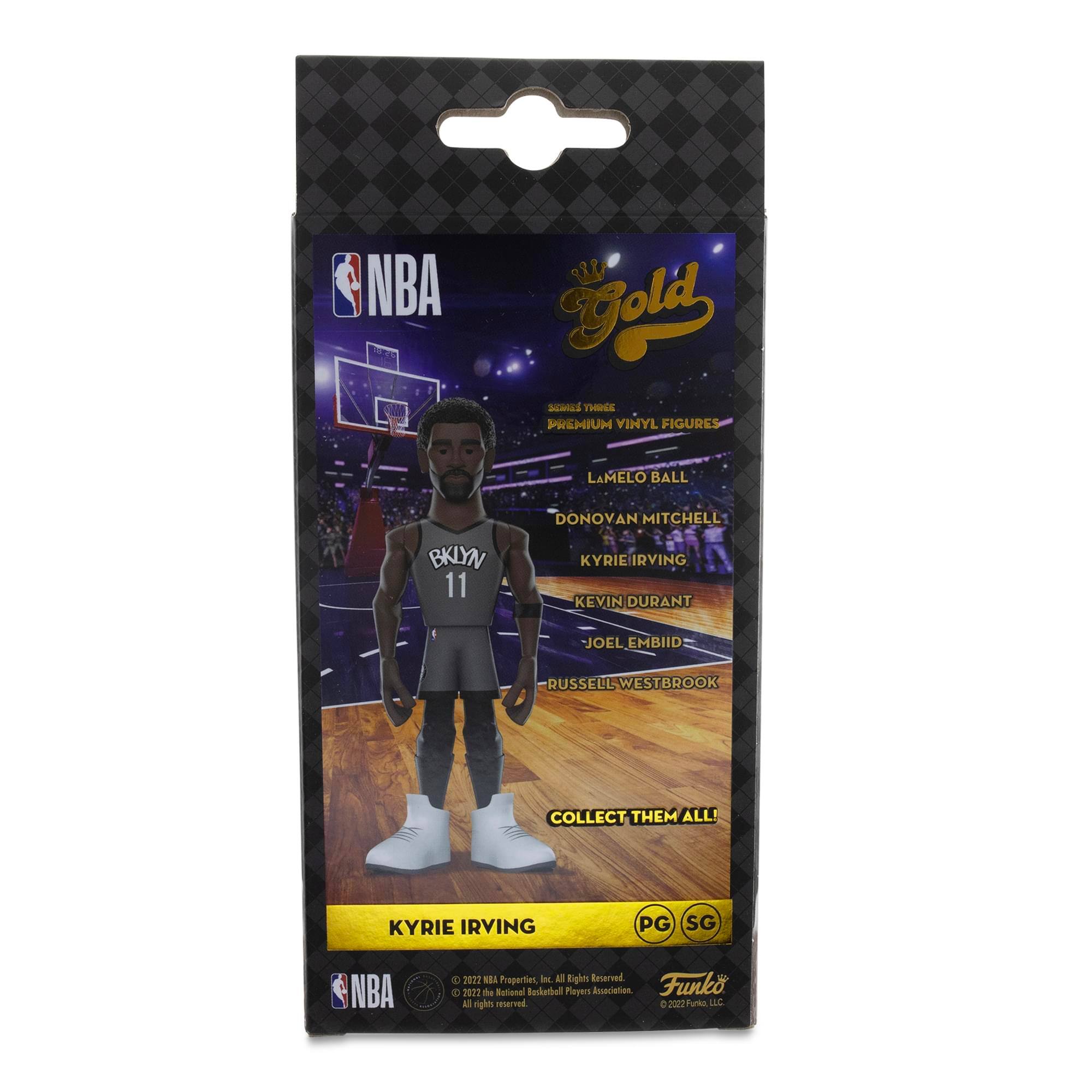 NBA Gold  
Premium Vinyl Figures  

Lamelo Ball  
Donovan Mitchell  
Kyrie Irving  
Kevin Durant  
Joel Embiid  
Russell Westbrook  

Collect Them All!  

Kyrie Irving  
PG SG  

© 2022 NBA Properties, Inc.  
© 2022 National Basketball Players Association  
© 2022 Funko, LLC  

All rights reserved.