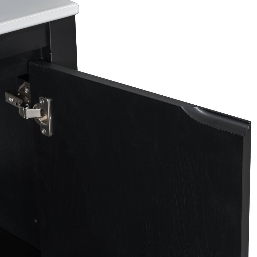 Alt View 10. Loheer - Loheer 36 inch bathroom vanity with sink, Vintage Espresso, Solid Wood Frame - Espresso.