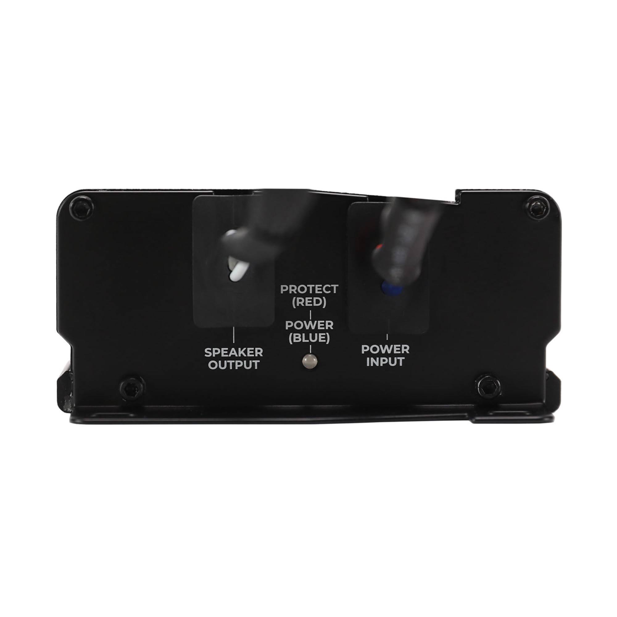 PROTECT (RED)  
POWER (BLUE)  
SPEAKER OUTPUT  
POWER INPUT