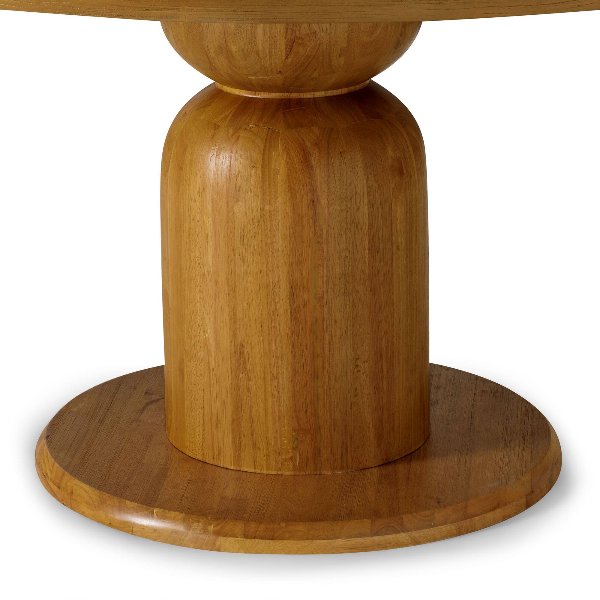 Alt View 2. Maven Lane - Maven Lane Mila Contemporary Round Wooden Dining Table in Refined Natural Finish - Refined Natural.