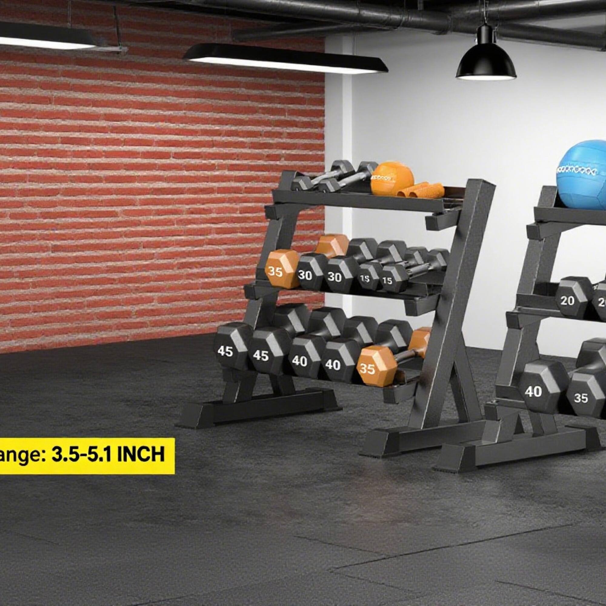 Sure, here is the corrected and grouped text from the image:

- **Weights:**
  - 35
  - 30
  - 30
  - 15
  - 15
  - 20
  - 2
  - 45
  - 45
  - 40
  - 40
  - 35
  - 40
  - 35

- **Range:** 3.5-5.1 INCH