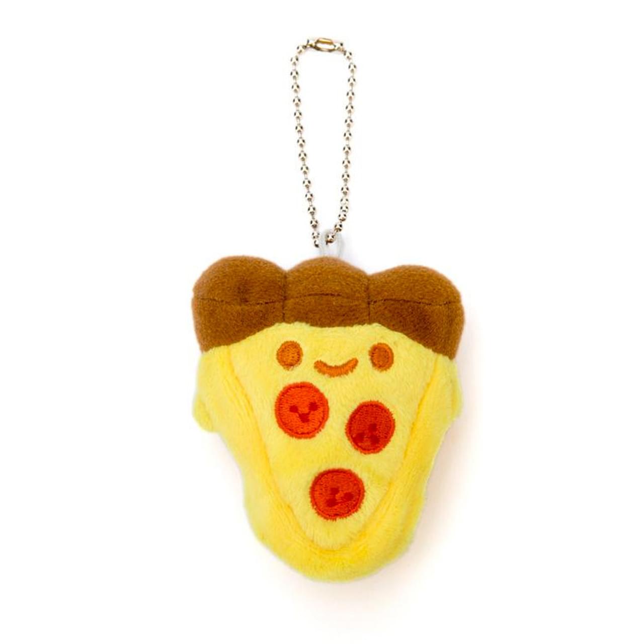 Front. Disburst - Pizza Plush Charm Keychain - Yellow.