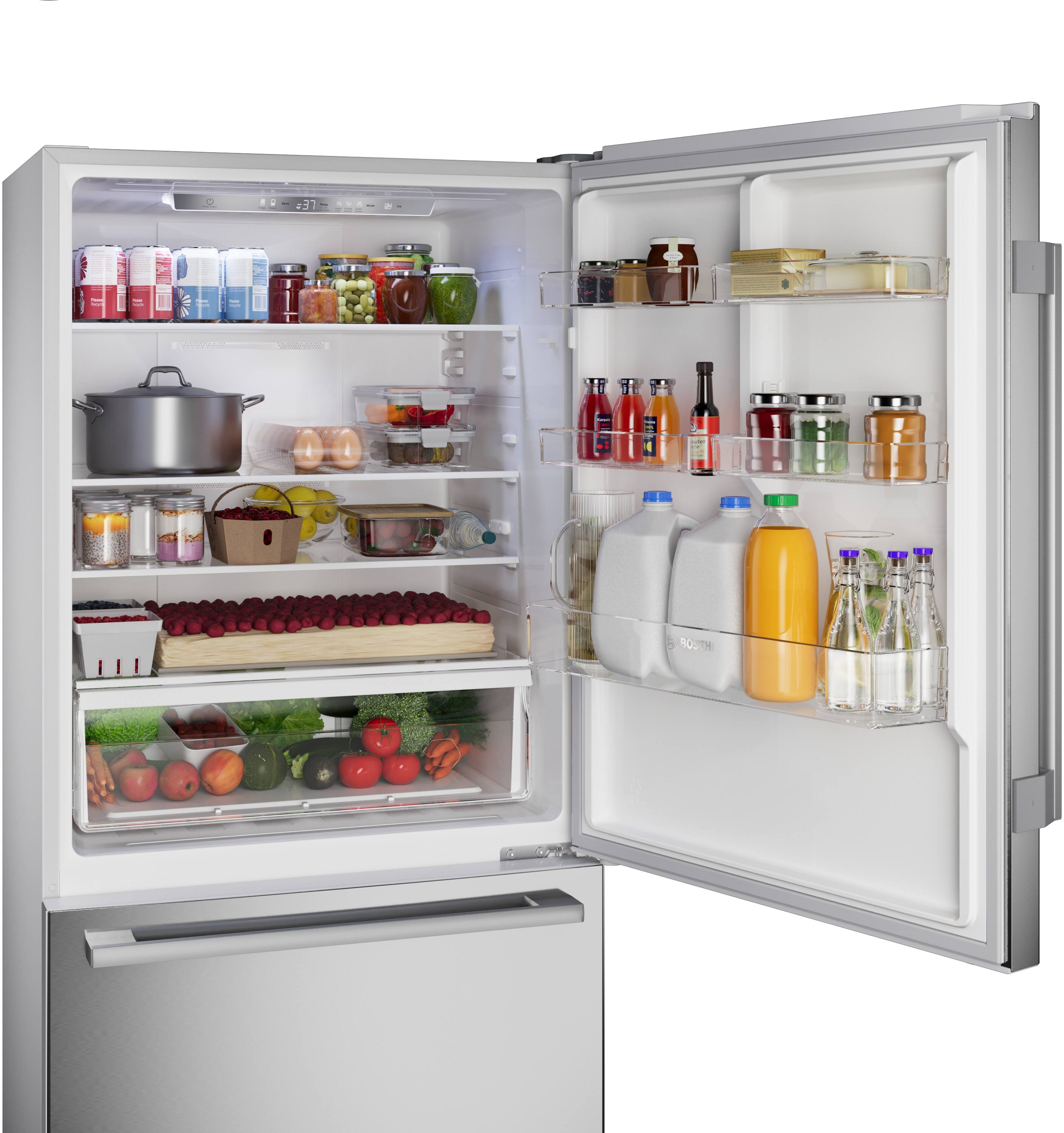 Alt View 2. Bosch - 100 Series 17.2 Cu. Ft. Bottom-Freezer Built-In Refrigerator with Ice in Fingerprint Resistance - Stainless Steel.