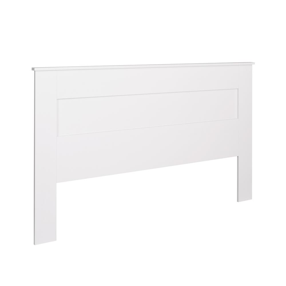 Front. Prepac - King Flat Panel Headboard, White - White.