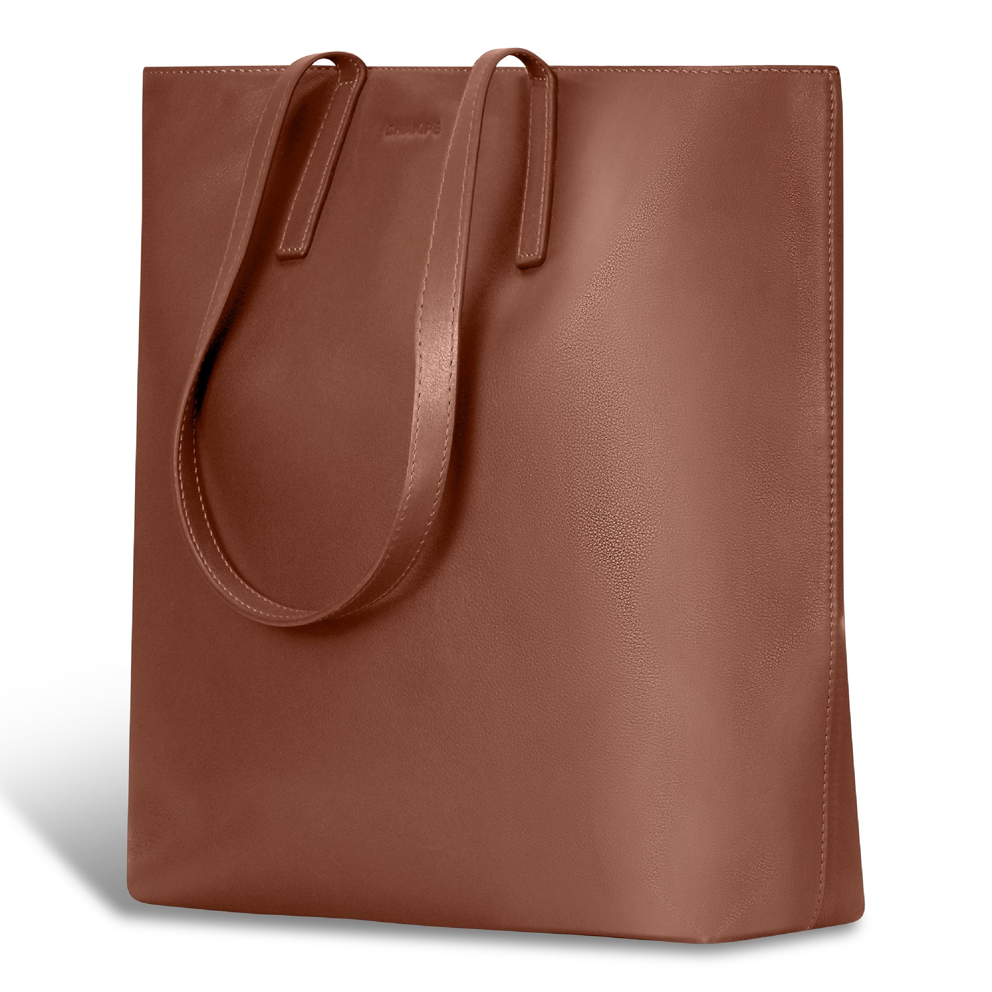 Champs Onyx Collection Leather Vertical Tote Brown OB-415-BROWN