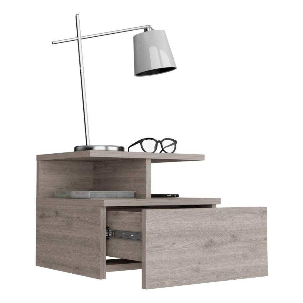 Alt View 1. TuHome - Adele Floating Nightstand Light Gray MDF - Gray.
