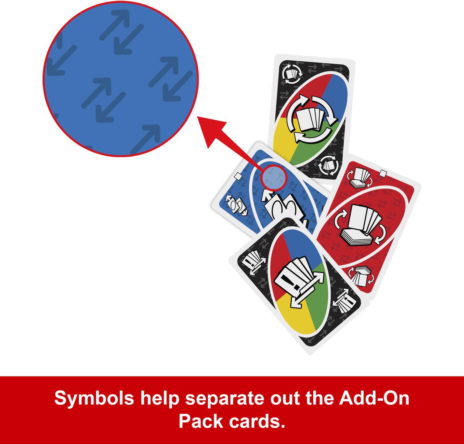 Symbols help separate out the Add-On Pack cards.